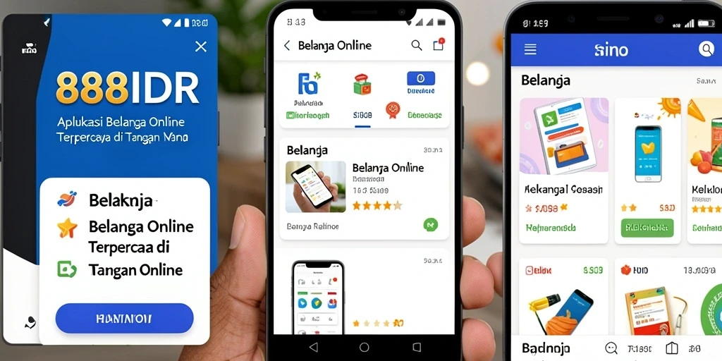 Antarmuka aplikasi 888IDR yang memudahkan belanja online.