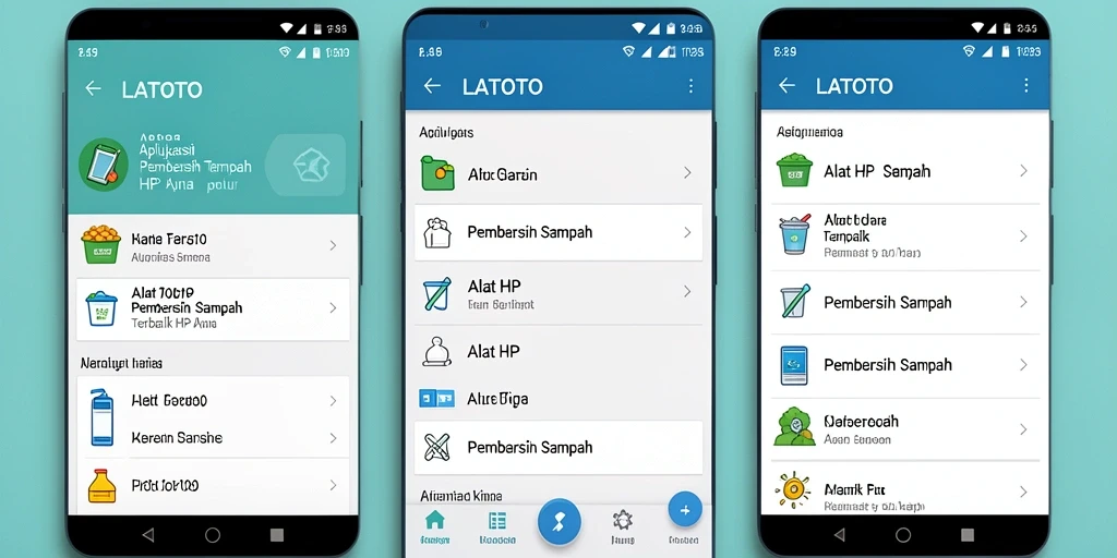 Tampilan antarmuka LATOTO saat membersihkan sampah di ponsel.