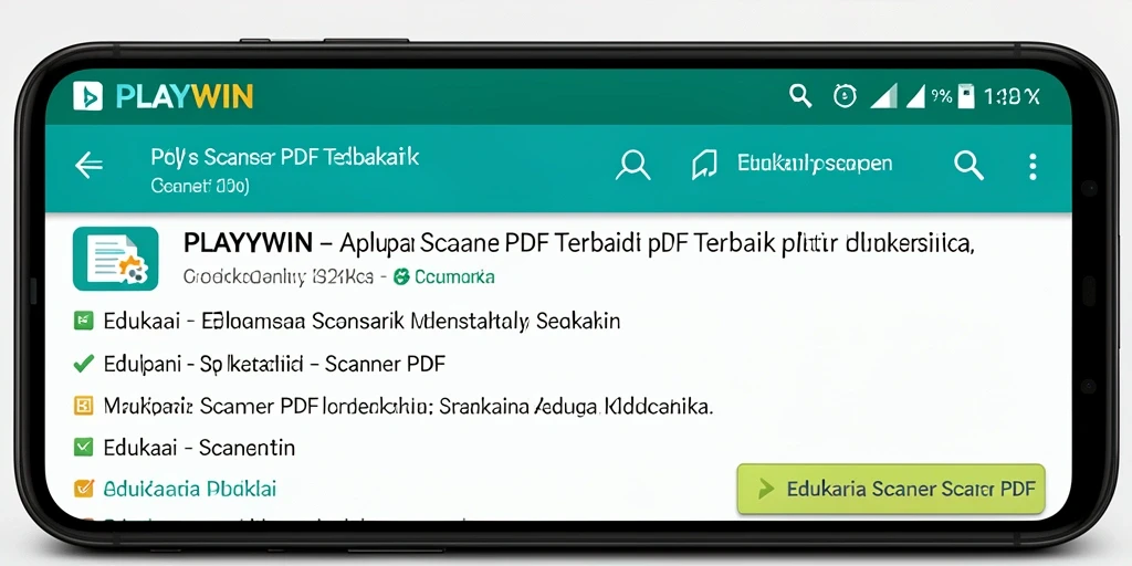 Tampilan antarmuka pengguna aplikasi Scanner PDF PLAYWIN yang intuitif.