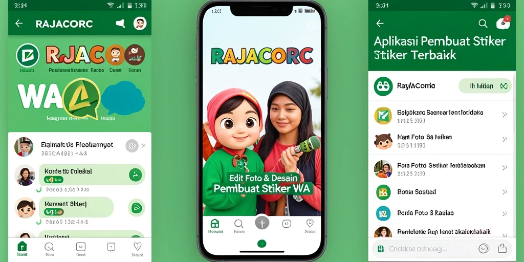 Antarmuka RAJACORC untuk membuat dan mengedit stiker WA.