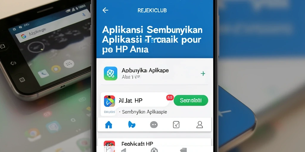 Antarmuka fungsional REJEKICLUB untuk menyembunyikan aplikasi.